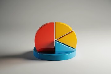 Colorful Pie Chart Illustrating Business Data and Market Share Segments