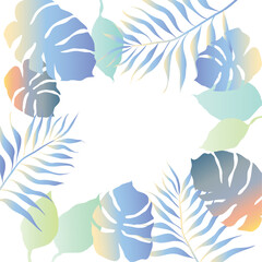 南国のトロピカル常夏植物ベクターフレーム背景素材