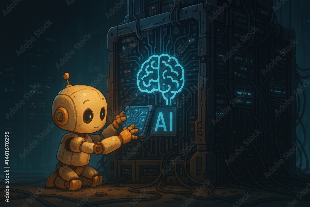 Poster charming : toy robot and ai interaction