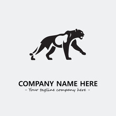 Phanter illustration black and white for logo company vector image
