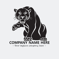 Phanter illustration black and white for logo company vector image
