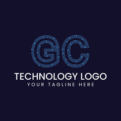 Technology Outline Font - Letter with Dots and Lines