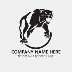 Phanter illustration black and white for logo company vector image
