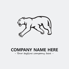 Phanter illustration black and white for logo company vector image
