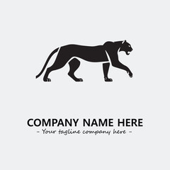 Phanter illustration black and white for logo company vector image
