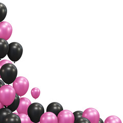 PNG Black and Pink balloons celebration decoration.