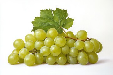 Green Grapes Isolated on White Background