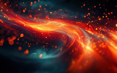 Dynamic Abstract Light Flow with Vibrant Energetic Colors in a Technology Inspired Connection Concept