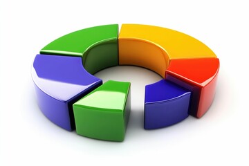 Fototapeta premium Colorful Pie Chart Illustration Representing Business Data Analysis and Statistics