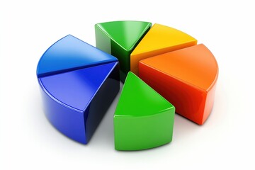 Obraz premium Analyzing Colorful Pie Chart Showing Business Data and Market Share