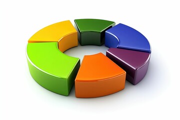 Obraz premium Colorful Pie Chart Showing Data Segments and Market Share Analysis