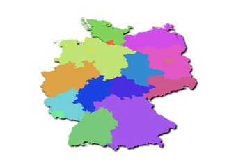 High-resolution illustration of the map of Germany, showcasing the complete geographical shape of the country