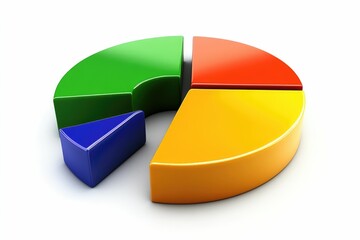 Fototapeta premium Analyzing Colorful Pie Chart Segments for Business Report or Presentation Material
