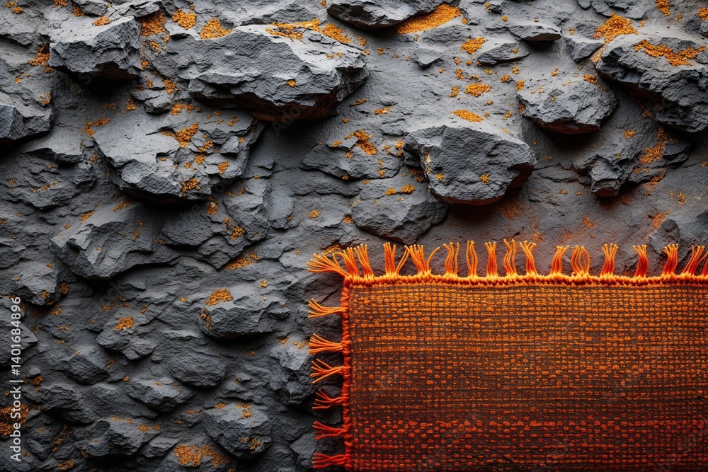 Poster rustic textured background with orange gradient weave effect