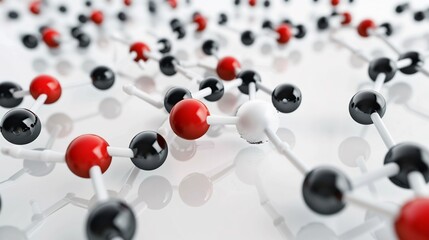 Close up of oxygen O ozone O molecules interacting dynamically on a white background