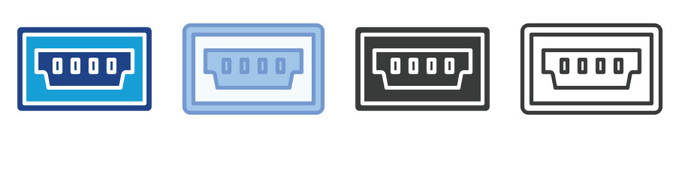 HDMI Port Icons Collection – Multiple Vector Styles Icons