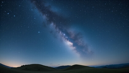 Fototapeta premium Breathtaking Milky Way Over Rolling Hills at Night
