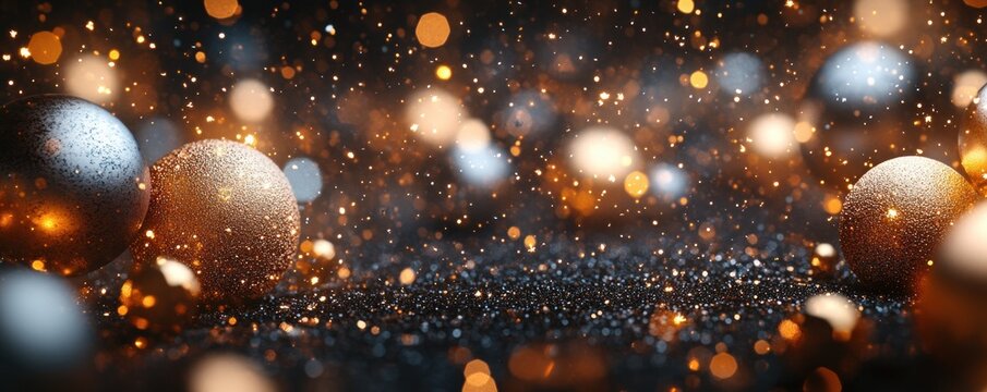 Happy Retirement Banner Celebration with Gold Black and White Design and Confetti