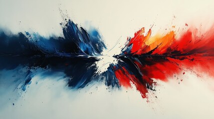 Abstract Juneteenth Typography Design with Red and Blue Brush Strokes Celebrating Black Freedom on White Background