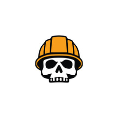 Skull in Hard Hat – Bold Industrial Symbol