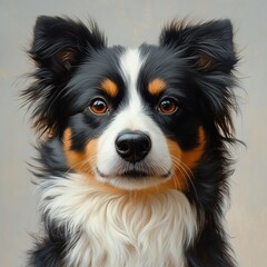 Fluffy Dog Portrait Cute Puppy Realistic Illustration Watercolor Art Drawing Collection Small Dogs