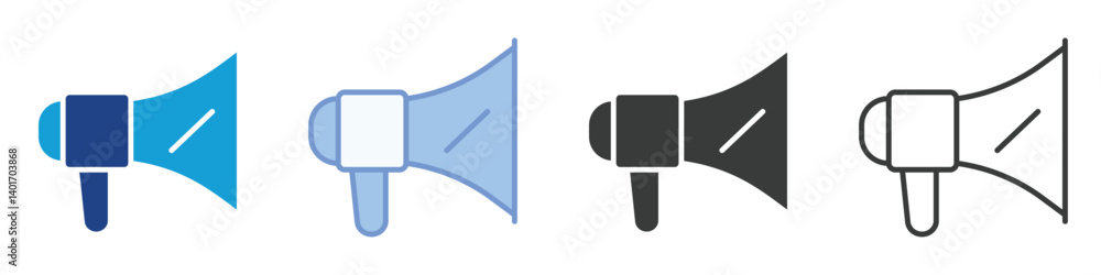 Poster marketing icons collection – multiple vector styles icons