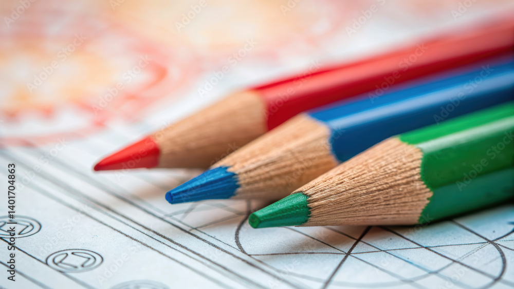 Poster coloring tools and blueprints documentation create perfect blend for artistic expression and plannin