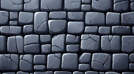 Monochrome Stone Wall Texture with Interlocking Blocks and Rough Surface in Seamless Pattern Perfect for Backgrounds and Architectural Visualization