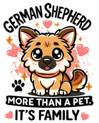 German Shepherd, SVG File, PNG File, Print on Demand, T-shirt, Mugs, Hoodie, Stickers, Posters, Wall Frame, Dog Lover