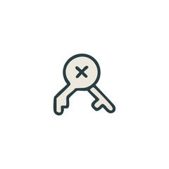 vector illustration of key symbol some shapes