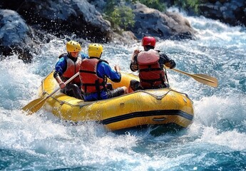 Exciting Team Rafting Experience on Whitewater River