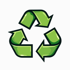 Obraz premium recycling symbol with green arrows ecofriendly concept