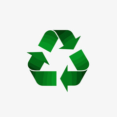 Obraz premium recycling symbol with green arrows on white background