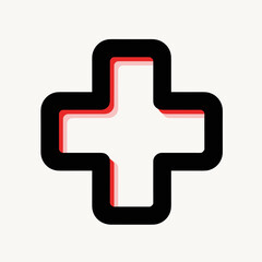 Obraz premium red cross medical symbol on white background