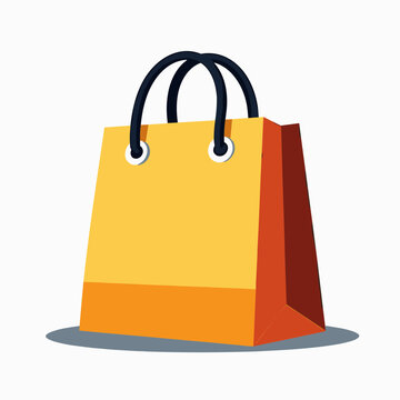 yellow orange shopping bag with handles
