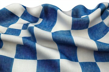 Bavarian Oktoberfest Checkered Fabric with Blue and White Patterns