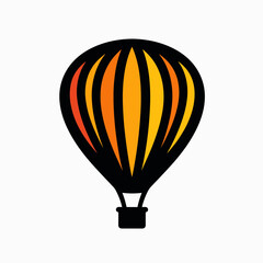 Obraz premium vibrant hot air balloon icon with orange, yellow, red, and black stripes