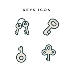 vector illustration of key symbol some shapes