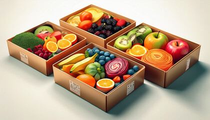 003-054-051-Fitness and nutrition subscription boxes. isolate with white background 51165