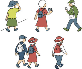 お出かけするシニア