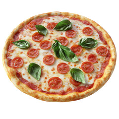 Fresh Margherita Pizza on transparent background
