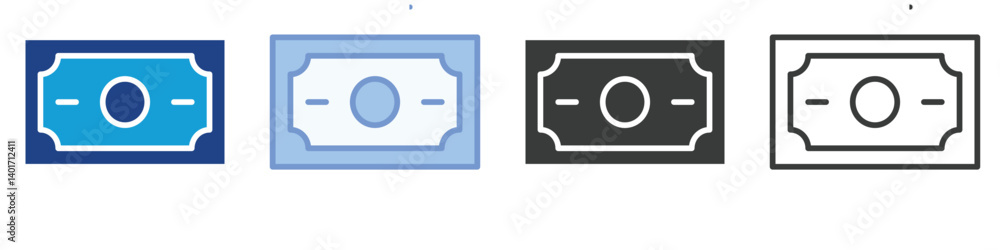 Poster money icons collection – multiple vector styles icons