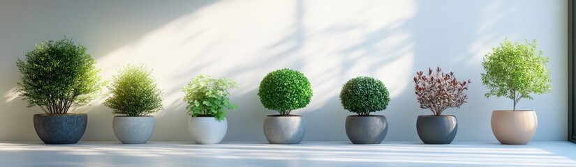 Topiary Plants Collection in Pots for Minimalist Decoration and Gardening Ideas