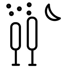 Forest Moon Nature Line Icon