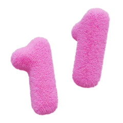 pink fur number 1 3D graphic
