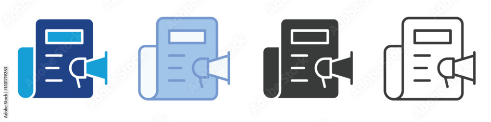 Poster news icons collection – multiple vector styles icons