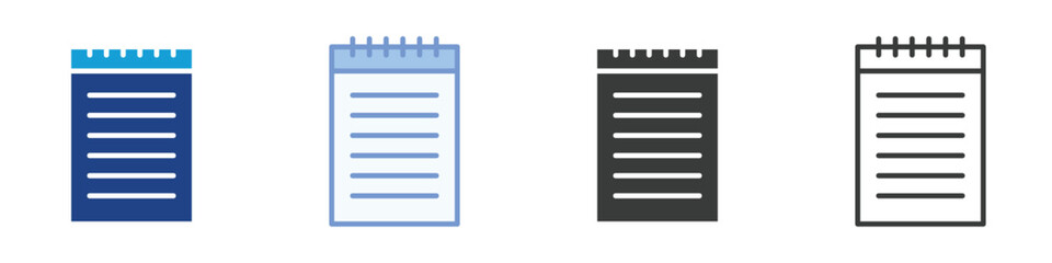 notepad Icons Collection – Multiple Vector Styles Icons