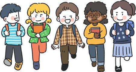 등교하는아이들