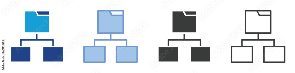 Poster organize icons collection – multiple vector styles icons