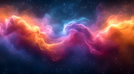 Obraz premium a close up of a colorful cloud in the sky with stars